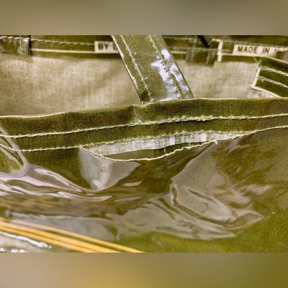 1980s Vintage Harrod's Knightsbridge PVC Vinyl Coated Fabric Shopping Tote Bag - Picture 12 of 16